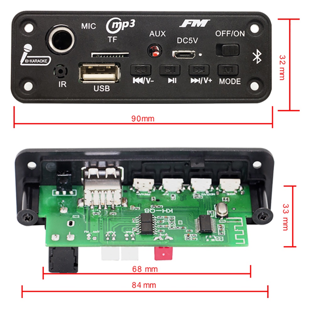 Dc Bảng Mạch Khuếch Đại Âm Thanh mp3 5v bluetooth Không Dây 6w Hỗ Trợ tf usb 3.5mm