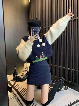 Set váy len cao cấp phù hợp mùa thu