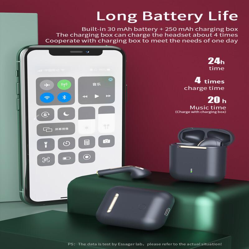 Tai Nghe Nhét Tai j18 tws bluetooth 5.0 Không Dây Âm Thanh hifi stereo Cảm Ứng Bật Lên