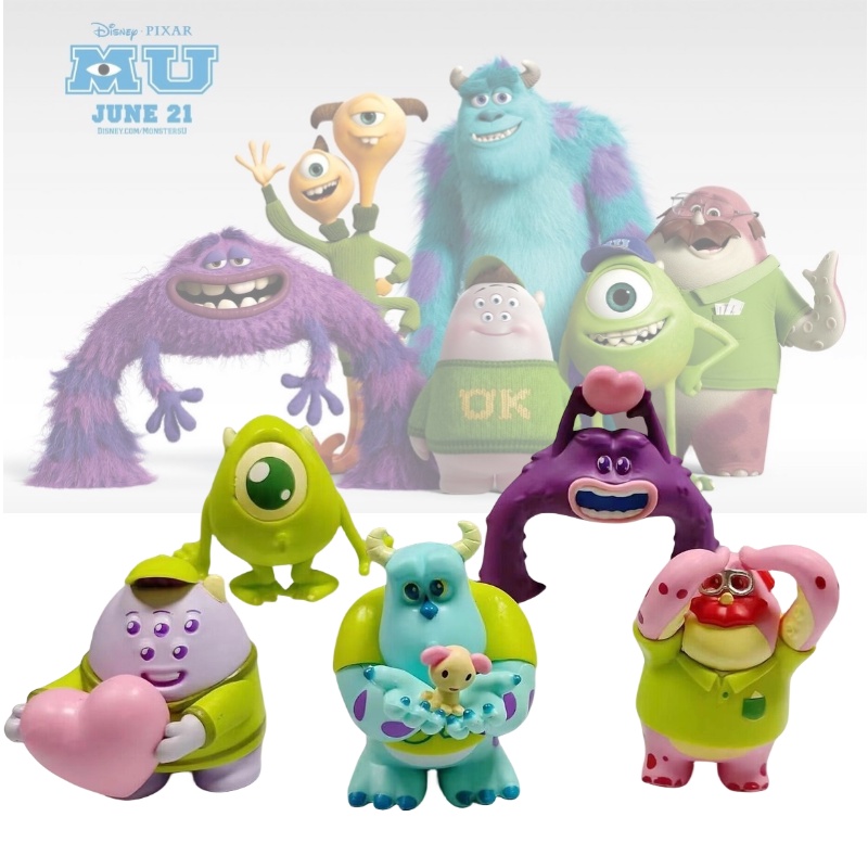 Set 5 Mô Hình Nhân Vật Phim Monster university Trang Trí Bánh Kem