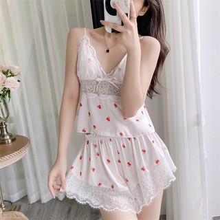 Đồ ngủ lụa phối ren gợi cảm cho nữ