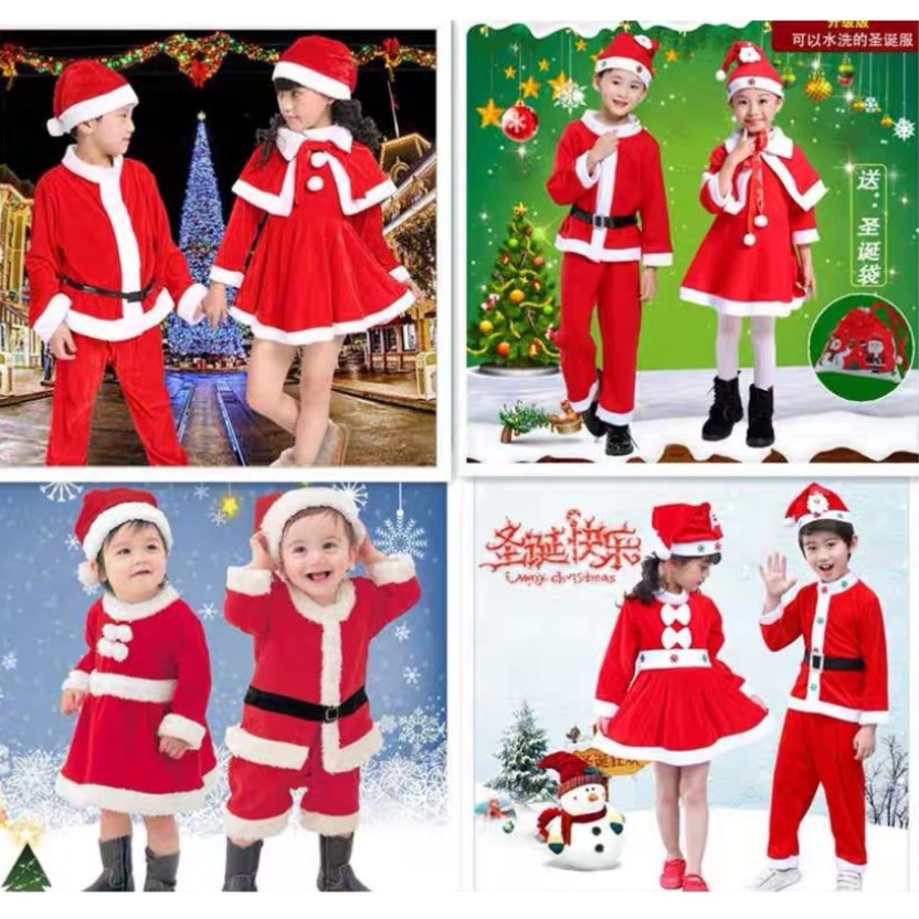 Bộ Trang Phục Hóa Trang Ông Già Noel Màu Đỏ Dành Cho Trẻ Em