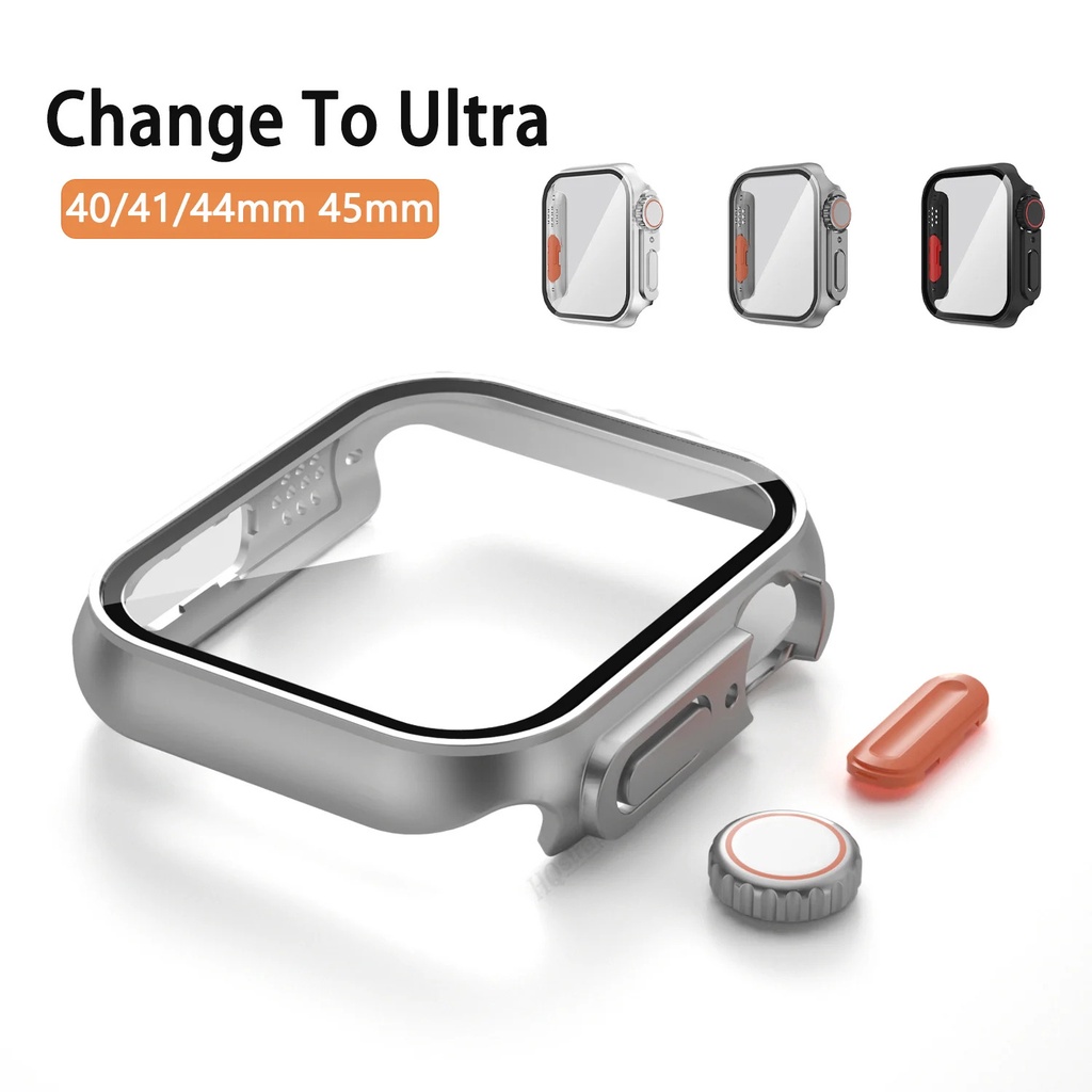 YIFILM Ốp Bảo Vệ Màn Hình + Kính Cường Lực Siêu Mỏng Dành Cho apple watch case 45mm 44mm 40mm 41mm s