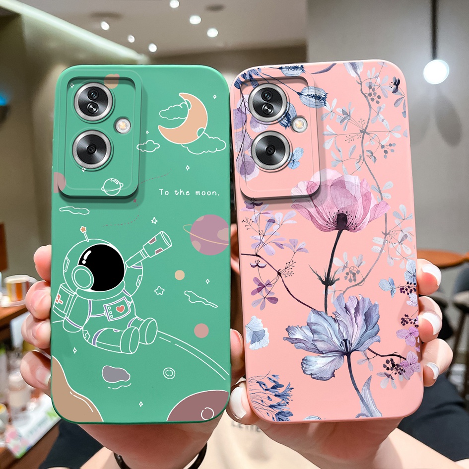 Ốp Điện Thoại Cho Oppo A2 A2X A2M 5G Vỏ Bảo Vệ Vuông Silicon Lỏng Mềm TPU Hoa Dễ Thương Ốp Lưng Cho 