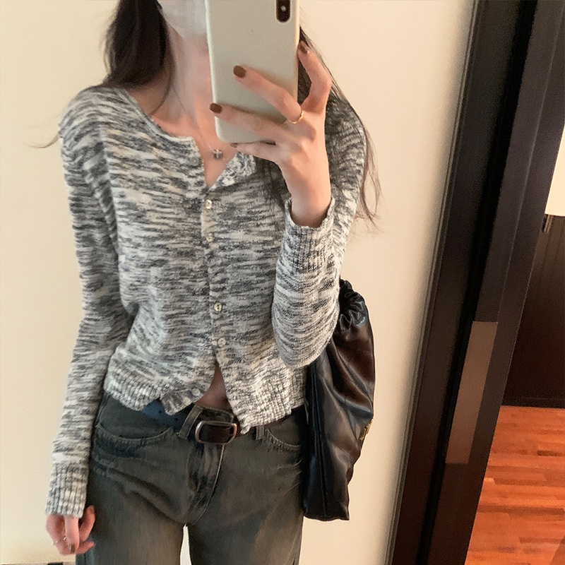 Áo cardigan Cổ Tròn Dáng Ôm Đơn Giản 68611
