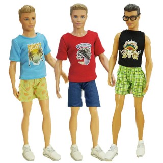 Bộ đồ bơi quần ngắn áo vest quần đùi áo mùa hè cho búp bê ken 1 / 6 30cm mặc thường ngày