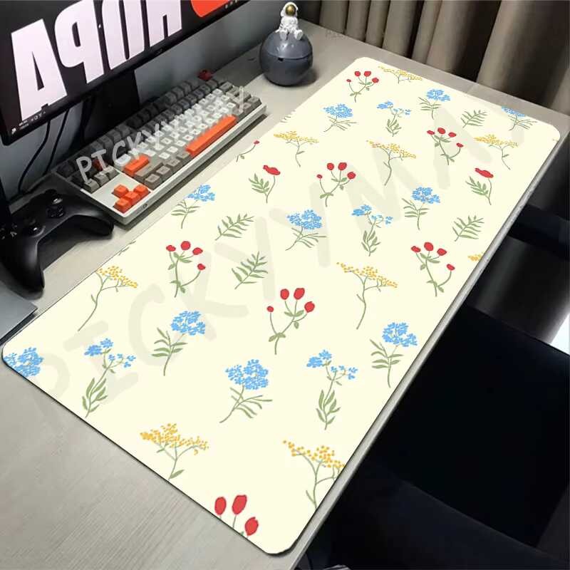 Miếng Lót Chuột Họa Tiết Hoa Thảm Bàn Máy Tính Mousepad Công Ty Hoa Bàn Lớn Miếng Lót 100x50cm Tay C