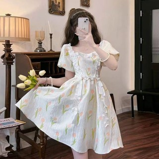 Váy Công Chúa Nhẹ Nhàng Phong Cách Ăn Mặc Công Chúa Bong Bóng Tay Áo Hiển Thị Gầy Khí Chất Nhỏ Bé Váy Ngắn Ngọt