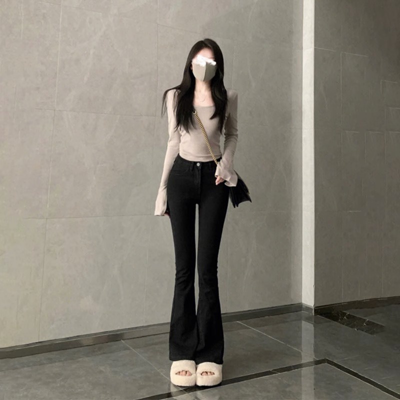 Áo Thun Cổ Vuông Dài Tay Dáng Ôm Thời Trang Nữ Quyến Rũ 67590