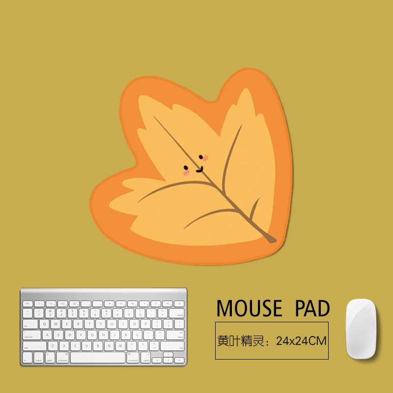 Kawaii Tấm Lót Chuột Bàn Phím Máy Tính Hình Lá Phong Dày Chống Trượt Dành Cho Văn Phòng