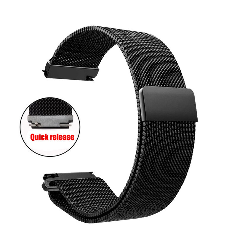 Dây Đeo Inox milanese Khóa Nam Châm Cho Đồng Hồ Thông Minh samsung watch4 huawei gtr2 16mm 18mm 20mm 22mm