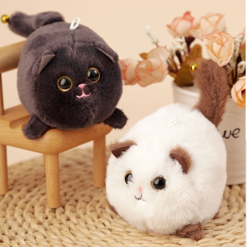 Mèo Nhồi Bông 14cm Có Chuông Và Đuôi Mềm Mại