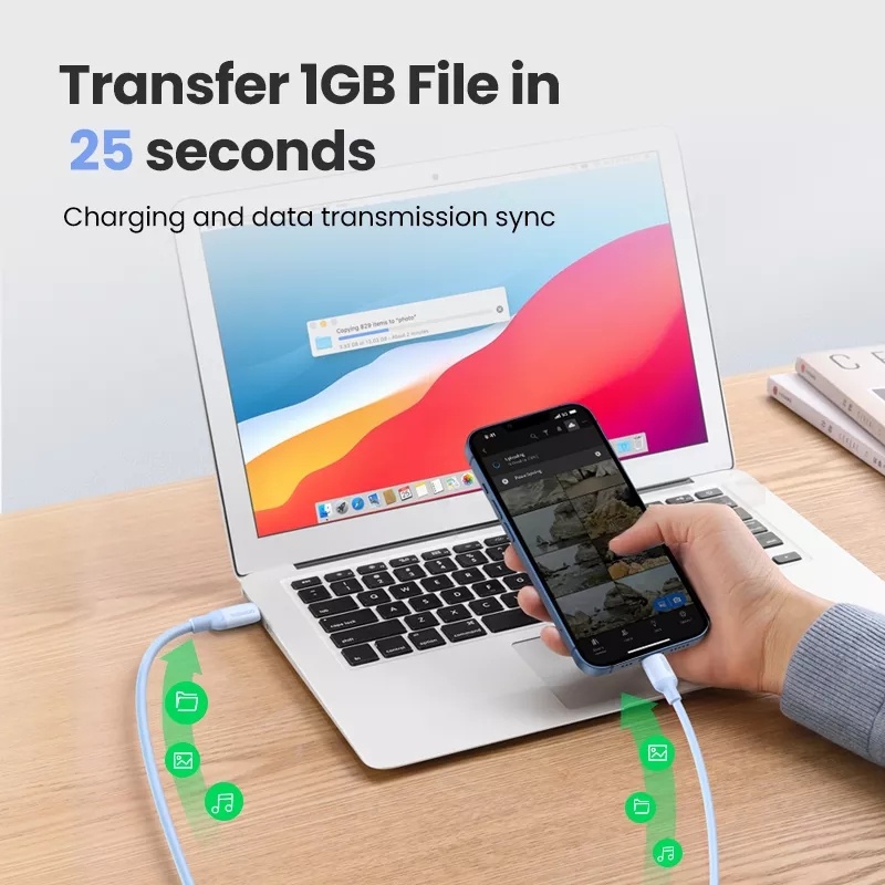 UGREEN  Cáp Sạc Nhanh usb Loại c 24H pd20w Cho Điện Thoại apple