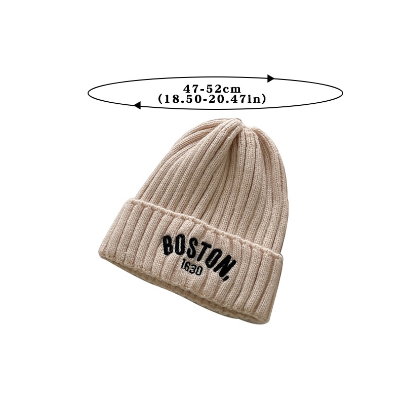 Thời Trang Mũ beanie Dày Dặn Thêu Chữ Chống Gió Cho Bé