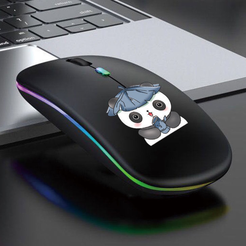 Dễ Thương Chuột Không Dây 2.4g usb bluetooth 1600dpi Có Đèn Led Hình Hoạt Họa Cho Máy Tính Bảng / Điện Thoại / ipd
