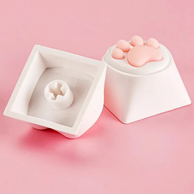 Nút Bàn Phím Cơ silicone Dẻo Hình Chân Mèo Màu Hồng Đáng Yêu