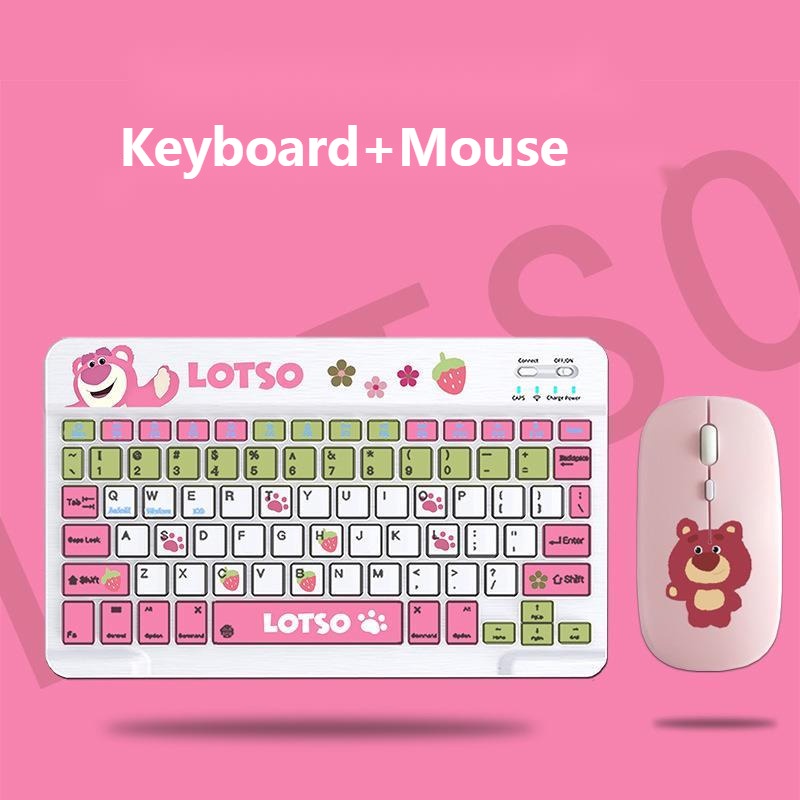 Dễ Thương Bộ Bàn Phím Và Chuột bluetooth Không Dây Cho laptop pc tablet Điện Thoại