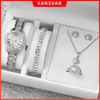 Dây Đeo Đồng Hồ Bằng Thép Không Gỉ Đính Đá Thời Trang Cho Nữ