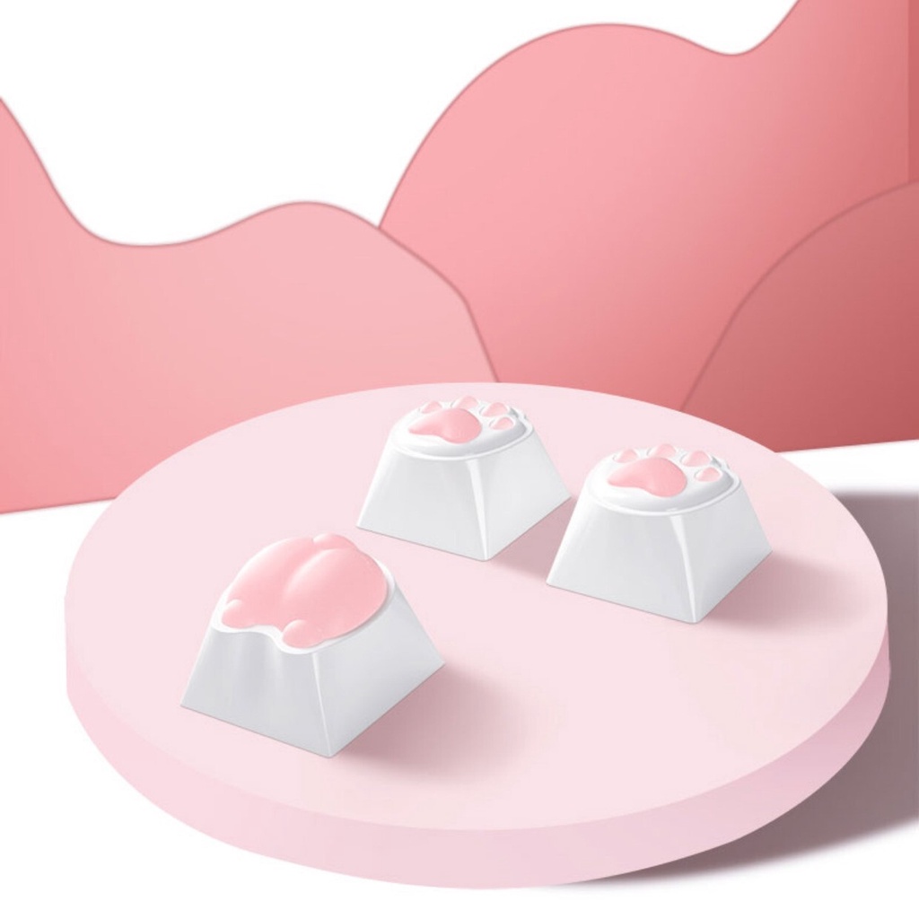 Móc Khóa Hình Dấu Chân Mèo Bằng silicone Dễ Thương