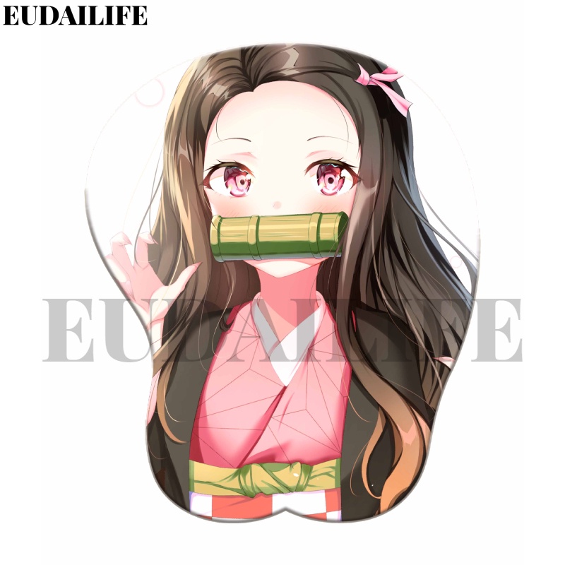 Miếng Lót Chuột Bằng Silicon Mềm Hình demon slayer shinobu nezuko daki 3d