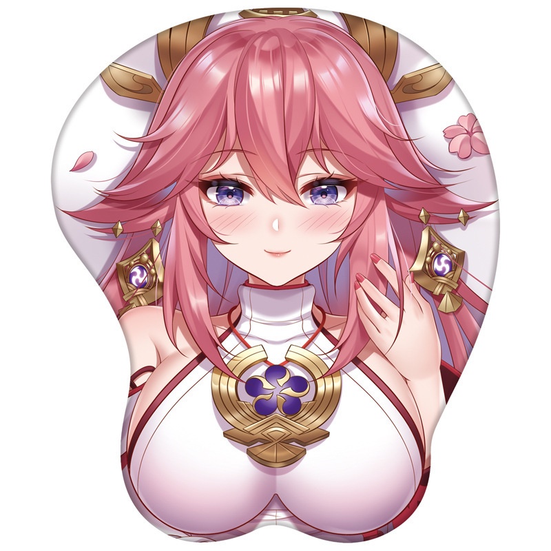 Genshin Miếng Lót Chuột Silicon Hình anime 3d Có Đệm Bảo Vệ Cổ Tay Khi Chơi game xiao Zhongliganyu