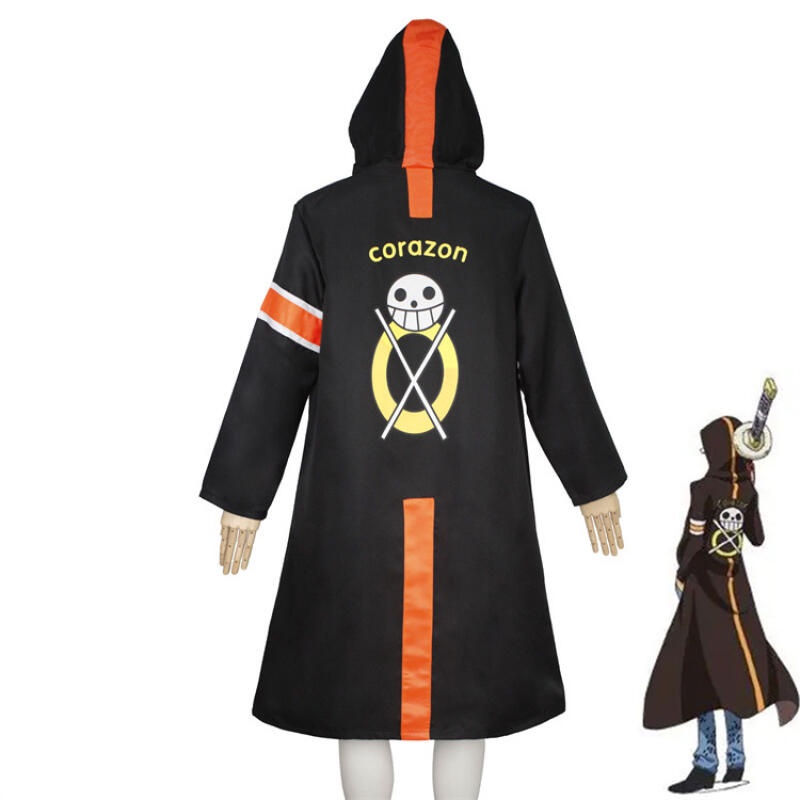 Áo Choàng Tay Dài Màu Đen Hóa Trang Nhân Vật trafalgar law Trong Phim Hoạt Hình one piece