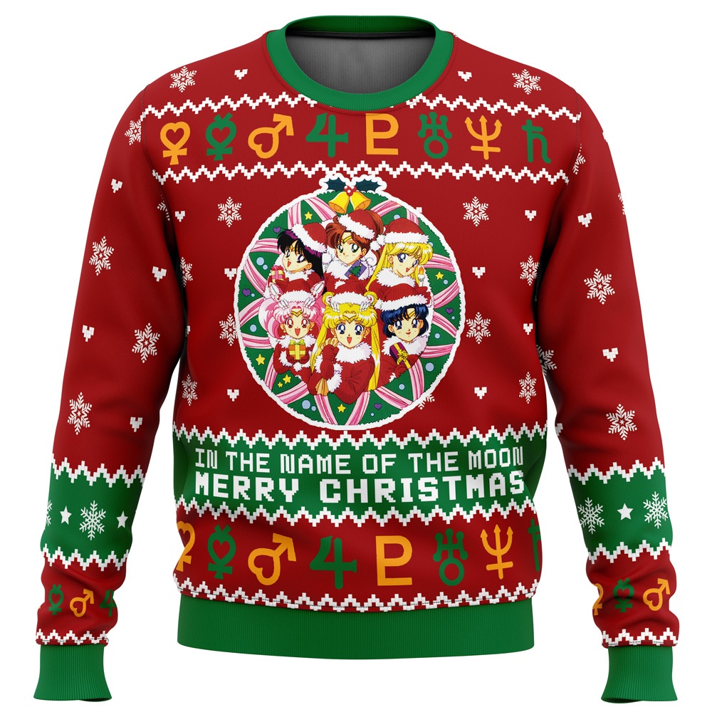 Áo sweater Vải Lông Cừu Chui Đầu In Hình Ông Già Noel / Thủy Thủ Mặt Trăng Xấu Xí Thời Trang Thu Đông 2023 Cho Nam