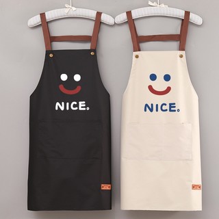 Tạp dề chống thấm nước thấm dầu hình mặt cười phong cách hàn quốc