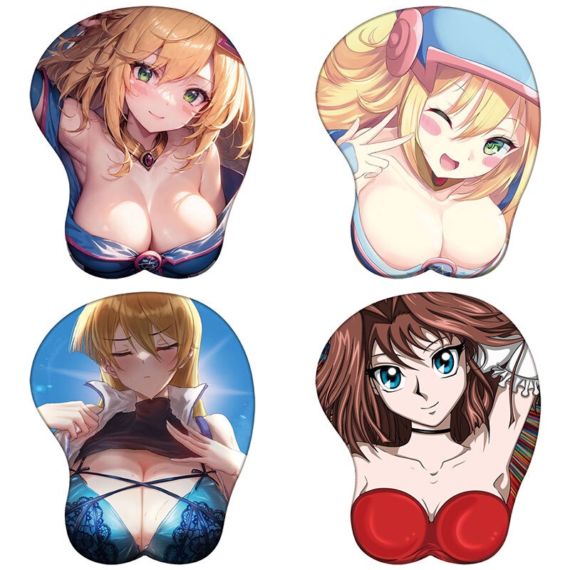 Yu gi oh Đệm Lót Chuột Silicon Hình Cô Gái Ma Thuật Màu Đen Gợi Cảm Hỗ Trợ Cổ Tay m anime oppai