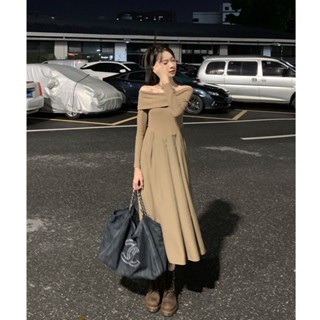 Váy Len Nữ Dáng Dài Mùa Thu Kiểu Mới Của Pháp, Khí Chất Cao Cấp, Thắt Lưng