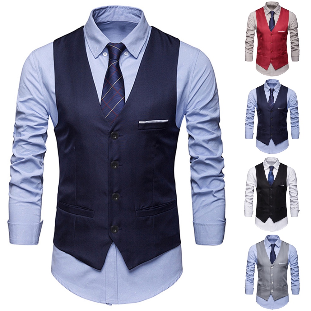 Áo vest Không Tay Dáng Ôm Phong Cách Doanh Nhân Thời Trang Cho Nam