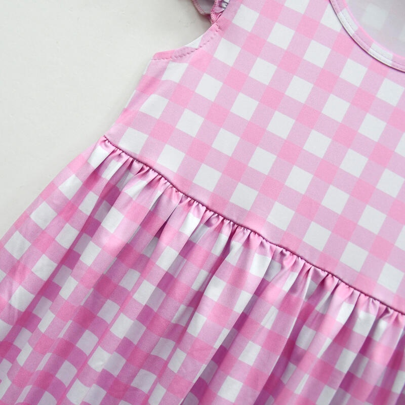 Bộ Đồ Ngủ Màu Hồng Tay Ngắn In Hình Công Chúa barbie Dễ Thương Cho Bé Gái