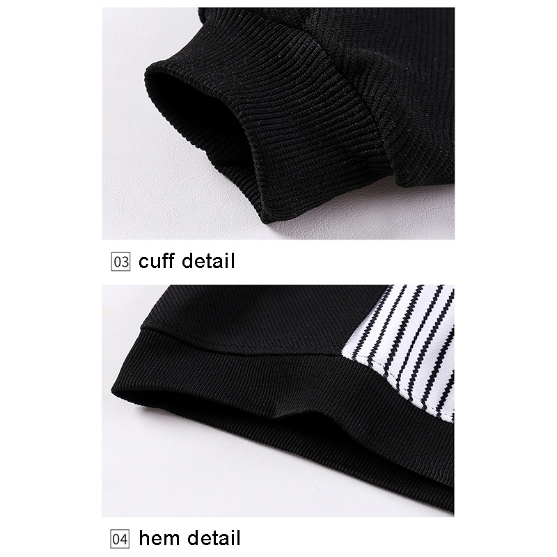 Áo Hoodie Cổ Tròn Họa Tiết Kẻ Sọc Thời Trang Xuân Thu Dễ Thương Cho Bé Trai