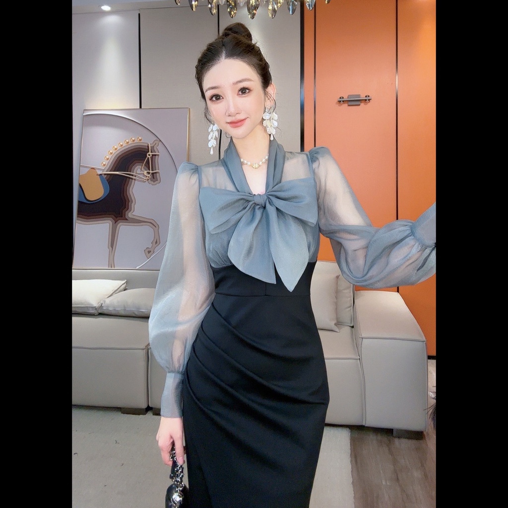 Set Váy Dài Tay, Chân Váy Ôm Body Phong Cách Công Sở Cao Cấp