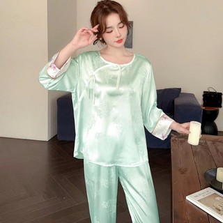 Bộ Đồ Ngủ Bằng Lụa Mát Thoải Mái Dành Cho Nữ