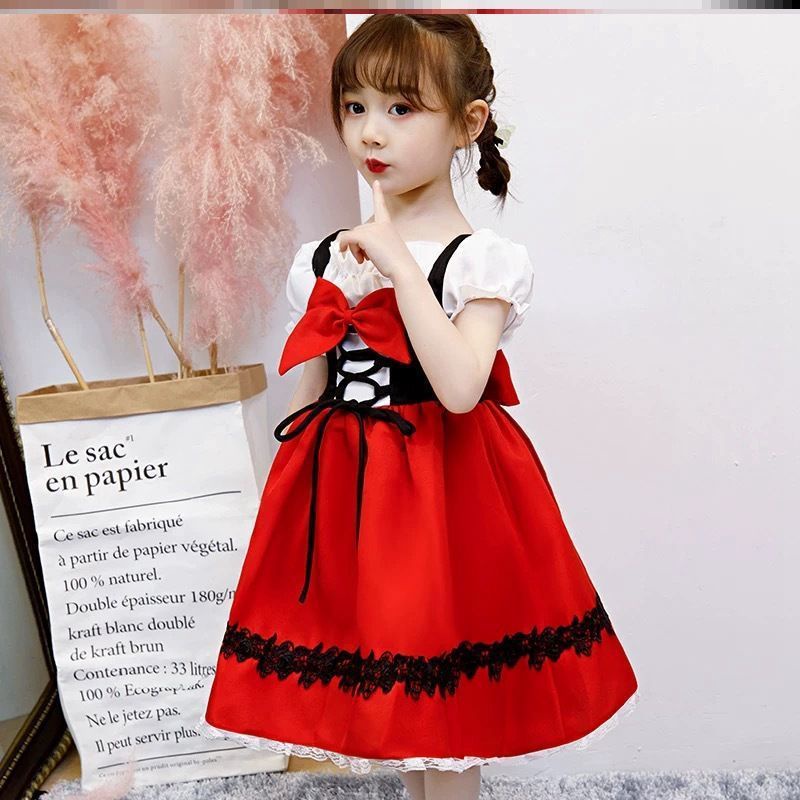 Bộ Đầm Hóa Trang Cô Bé Quàng Khăn Đỏ Cho Bé Gái
