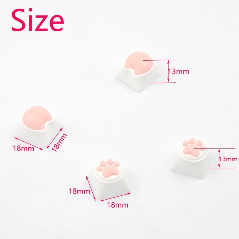 Nút Bàn Phím Cơ silicone Dẻo Hình Chân Mèo Màu Hồng Đáng Yêu