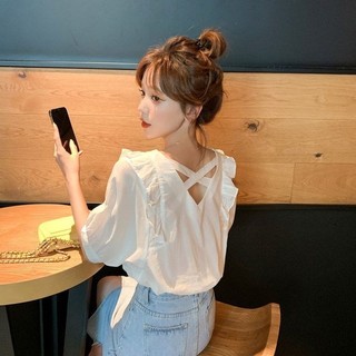 Áo Sơ Mi Mỏng Tay Ngắn Cổ Chữ v Viền Hạt Nhỏ Phong Cách Mới Mùa Hè Cho Nữ