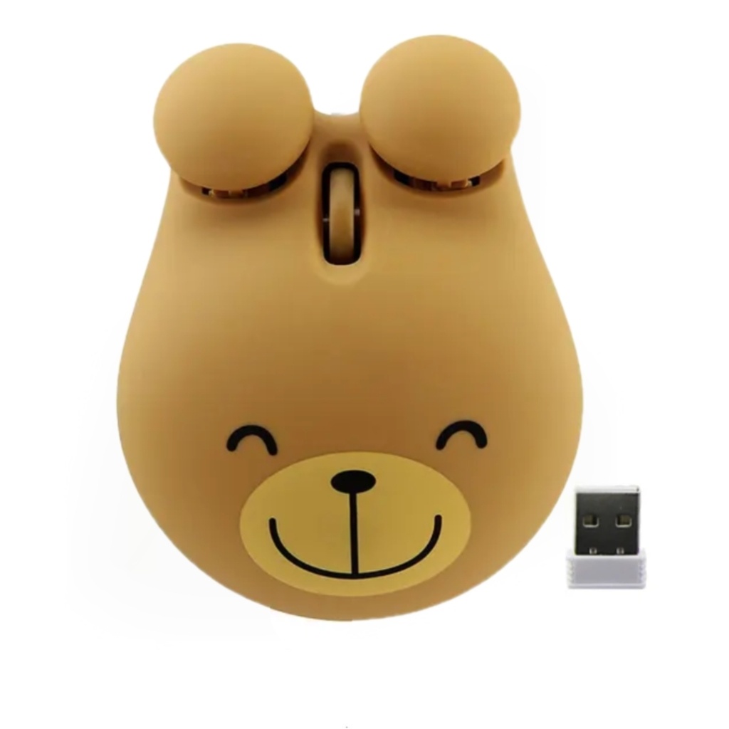 Chuột Quang Không Dây 2.4ghz 3 Nút Bấm 1600dpi Hình Động Vật Dễ Thương