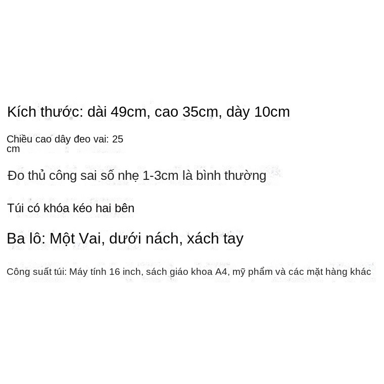 Túi Tote Đeo Vai Kích Cỡ Lớn Kích Thước 49X35X10