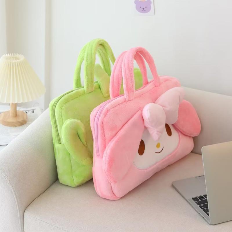 Hoạt Hình Túi Đựng Máy Tính Bảng laptop ipad Bằng Vải Lông Xù Đa Năng