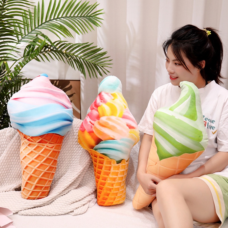 Đồ chơi nhồi bông Hình Kem Ốc Quế 60cm Trang Trí Nhà Cửa