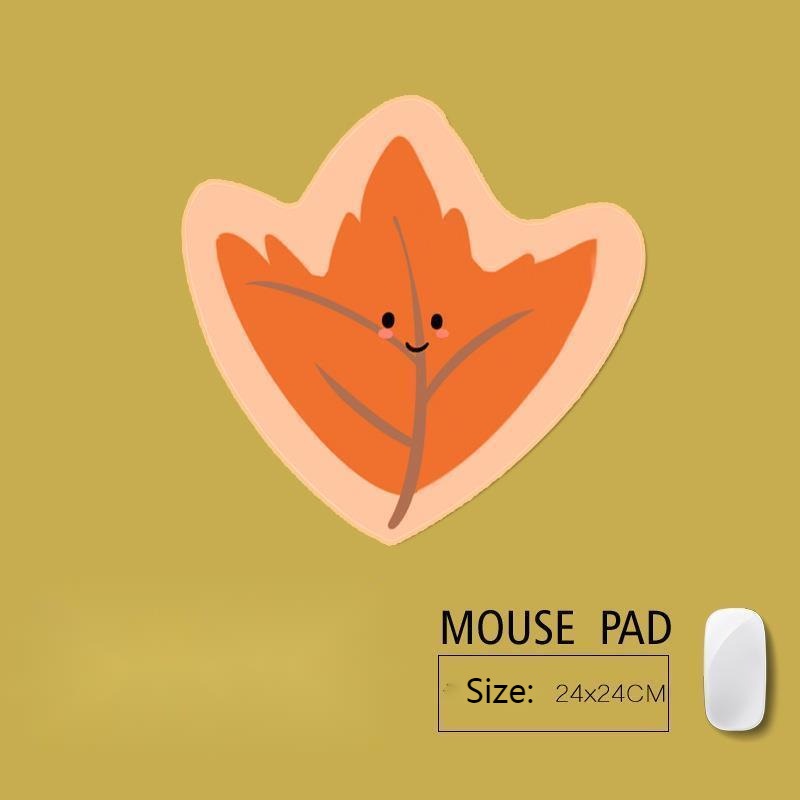 Kawaii Tấm Lót Chuột Bàn Phím Máy Tính Hình Lá Phong Dày Chống Trượt Dành Cho Văn Phòng