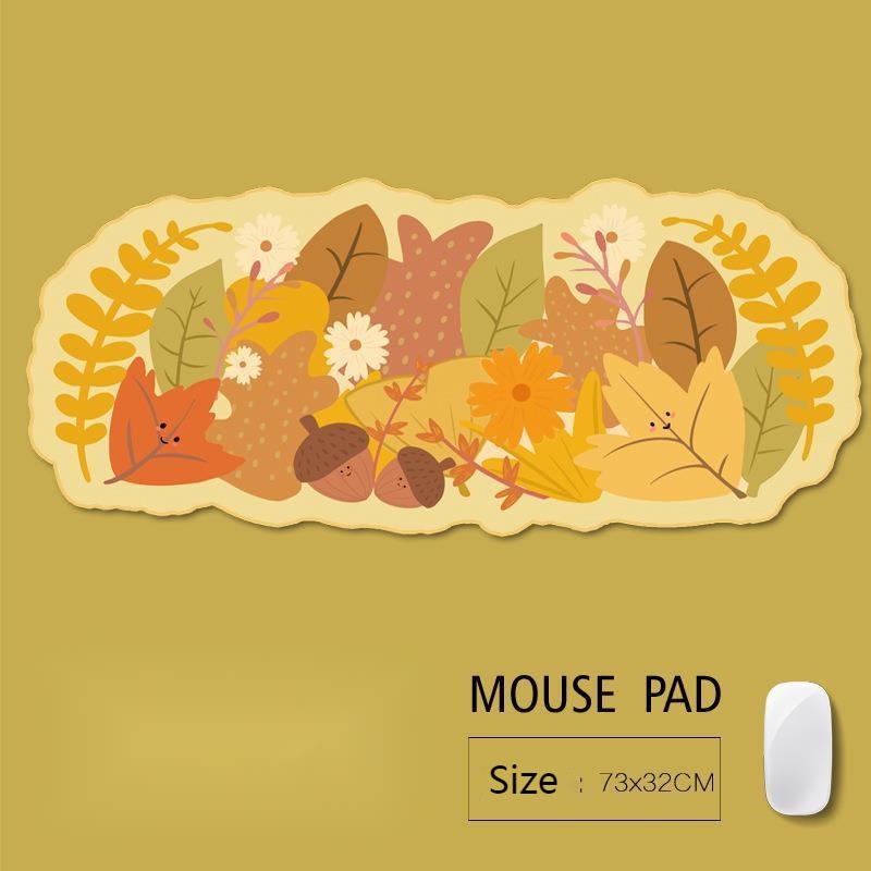 Kawaii Tấm Lót Chuột Bàn Phím Máy Tính Hình Lá Phong Dày Chống Trượt Dành Cho Văn Phòng