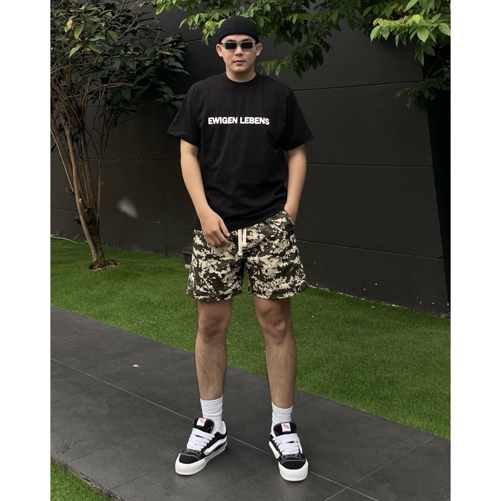 Quần short đùi kaki camo EWIGEN, chất liệu thoáng mát , lưng thun chắc chắn , dây rút cotton , màu camo sáng