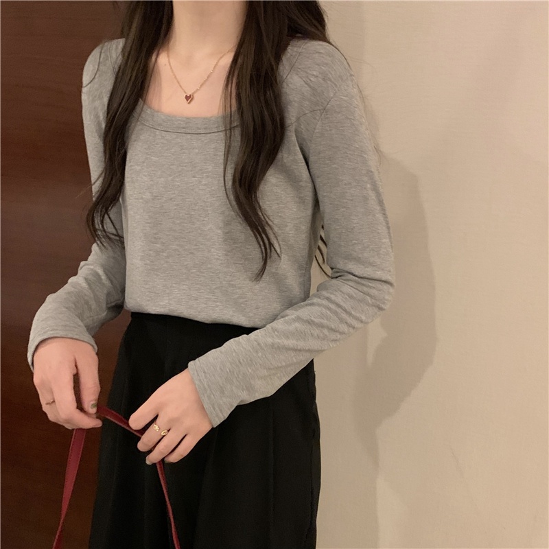 Áo Thun Tay Dài Màu Sắc Đơn Giản Dễ Phối Đồ 67433