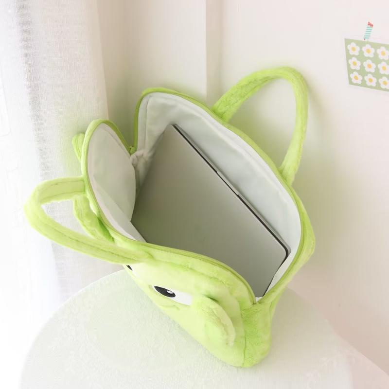 Hoạt Hình Túi Đựng Máy Tính Bảng laptop ipad Bằng Vải Lông Xù Đa Năng