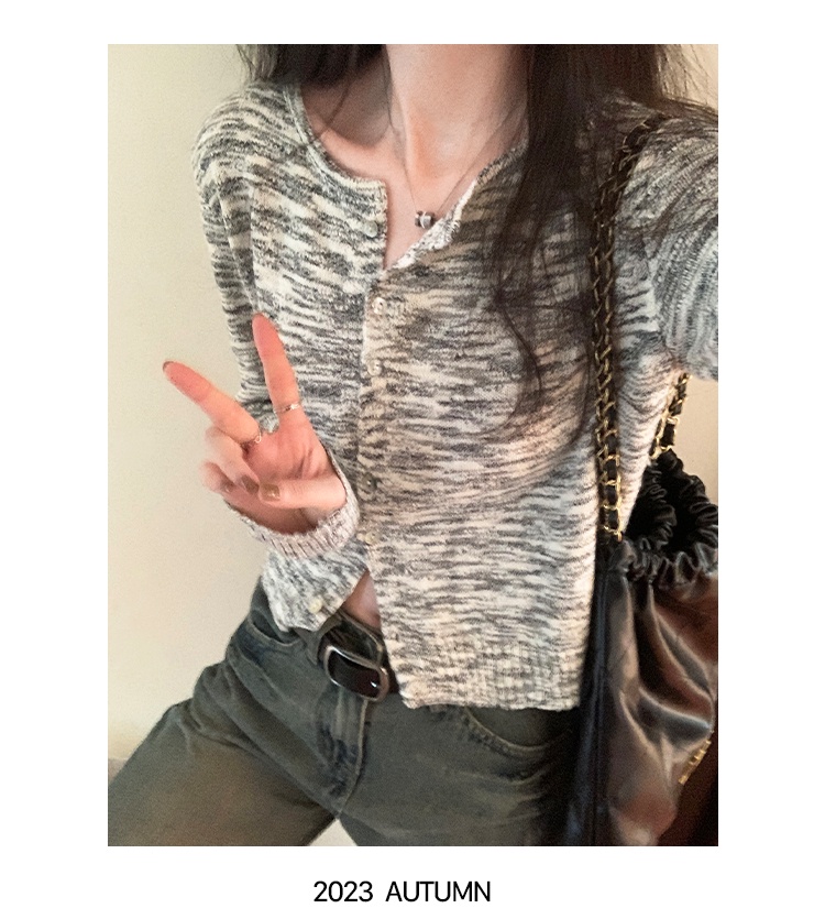 Áo cardigan Cổ Tròn Dáng Ôm Đơn Giản 68611