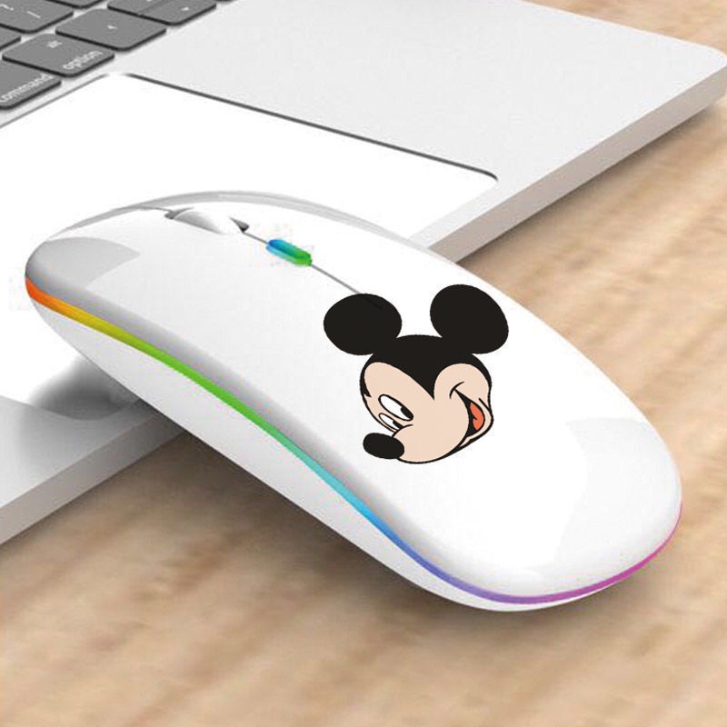 Dễ Thương Chuột Không Dây 2.4g usb bluetooth 1600dpi Có Đèn Led Hình Hoạt Họa Cho Máy Tính Bảng / Điện Thoại / ipd