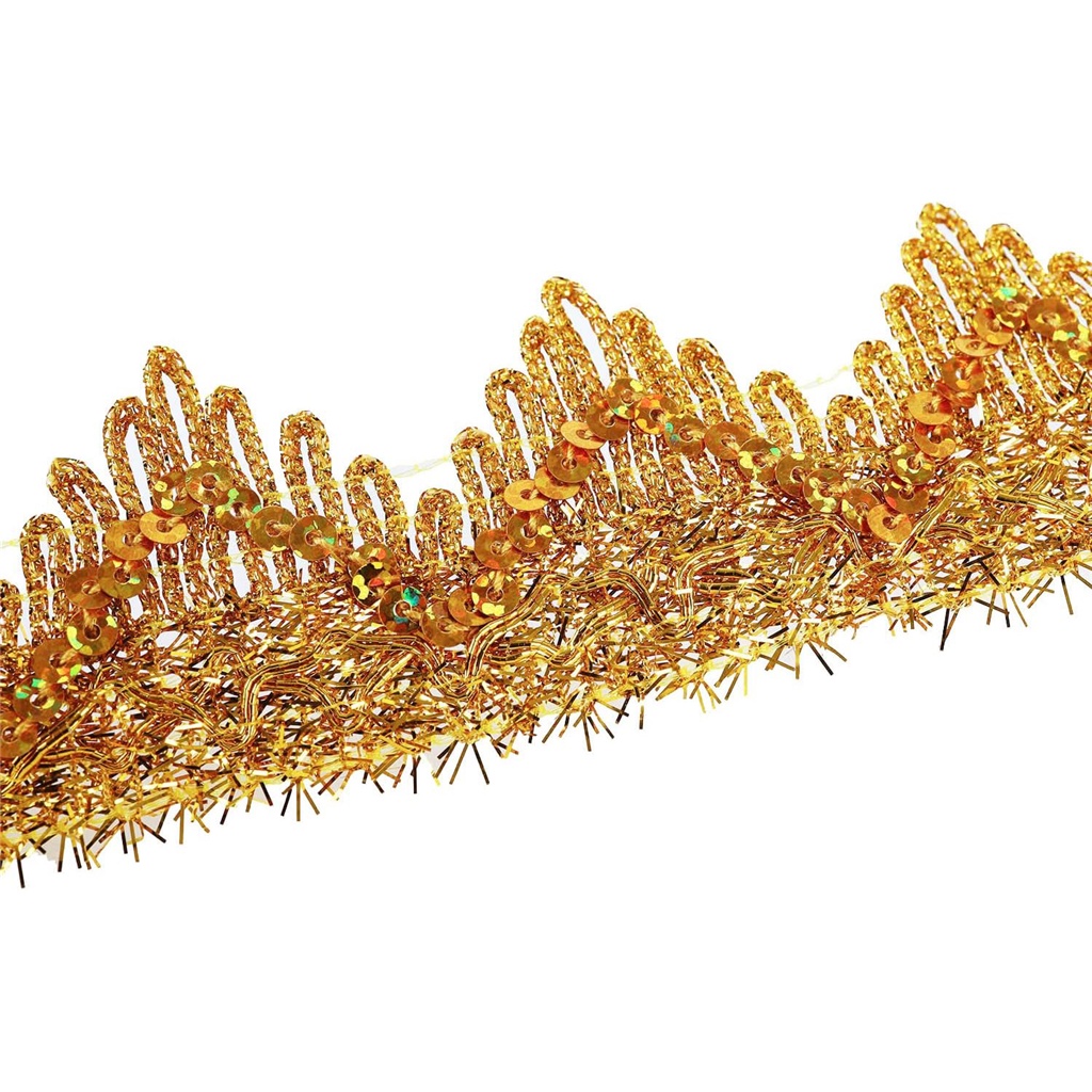 Cuộn Dây Ruy Băng Ren Đính Kim Sa Rộng 4cm Dài 2 Yards